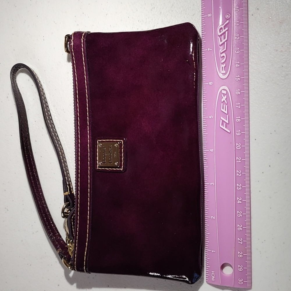 Dooney & Bourke Deep Purple Patent Leather Wristlet Mini Purse - Picture 13 of 16
